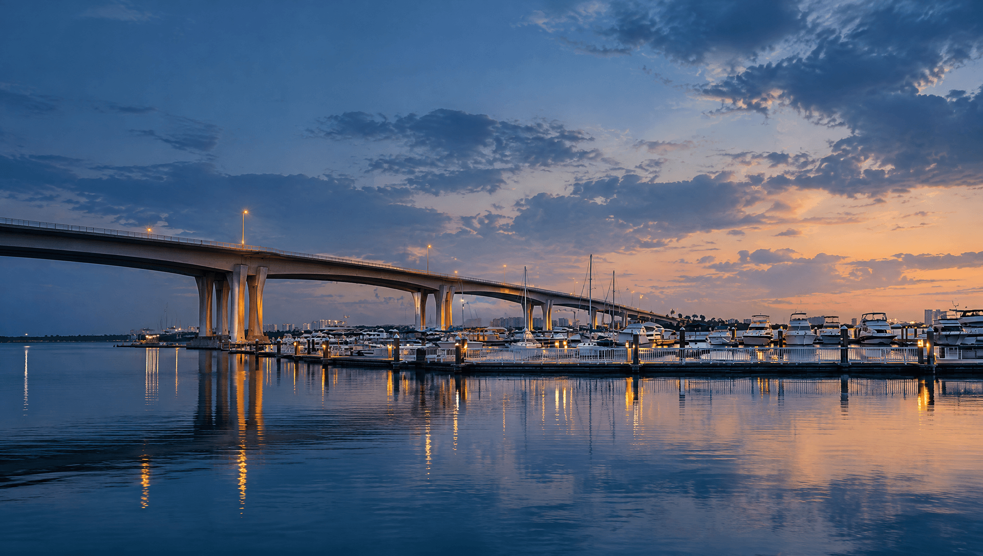 Photo illustration of Clearwater Harbor and the Memorial Causeway.